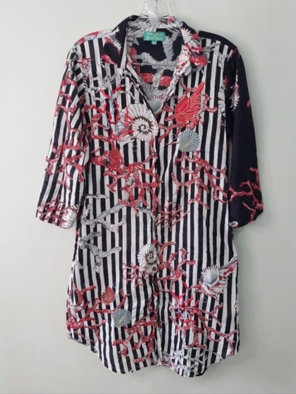 Antica Santoria by Giacomo Cinque Dress 1/2 Sleeve Black Red Underwater Theme